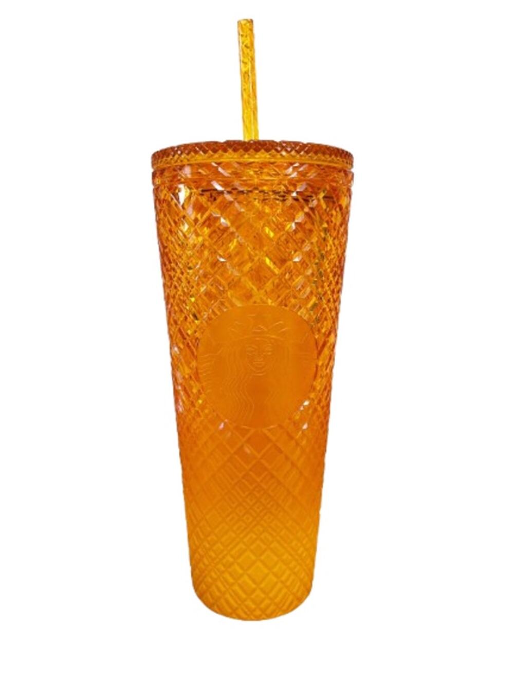 STARBUCKS 2022 Summer Orange Mango Ombre Jeweled Studded Tumbler 24oz Venti NWT